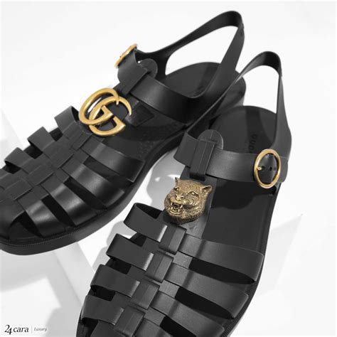 gucci rubber buckle strap sandals|Gucci closed toe sandals.